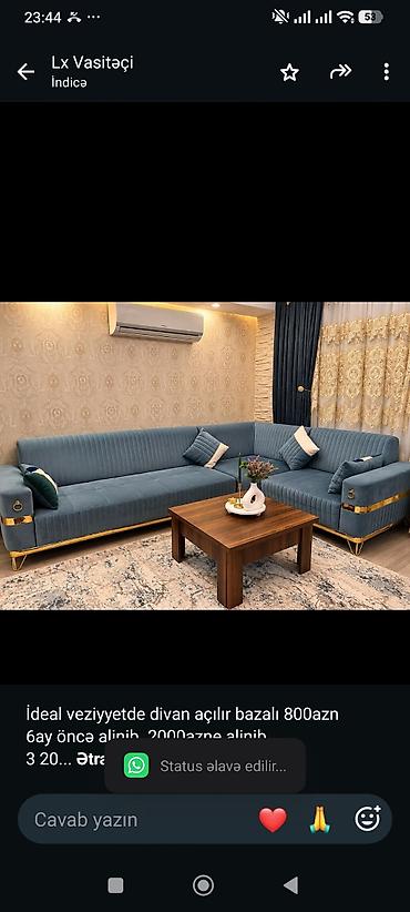 diva divan: İdeal veziyyetde divan açılır bazalı 800azn 6ay öncə alinib. 2000azne — 1