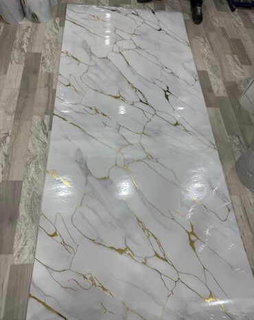 Vinil divar kağızı, oboy: Mərmər effekti verən PVC divar panelləri. 1.Arxası özü — 1
