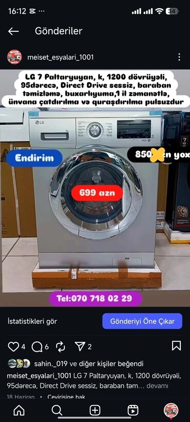 Paltaryuyan maşınlar: Paltaryuyan Anbardan satiş.Qimətlər aşagida qeyd olunub.Ünvana — 48