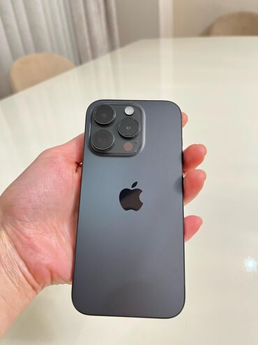 Apple iPhone: IPhone 15 Pro, 128 GB, Black Titanium, Face ID, Zəmanət