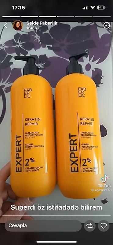 ketoconazole şampun: Faberlic Expert Keratin Repair dəsti - Məhsullar: Şampun və balzam - — 1