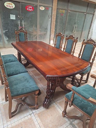 stul desti: Qonaq otağı üçün, Yeni, Açılan, Oval masa, 8 stul — 1