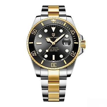 Ručni satovi: PAGANI DESIGN PD-1639 - 43mm -Zlatna/Crna- Rolex Submariner Potpuno — 4