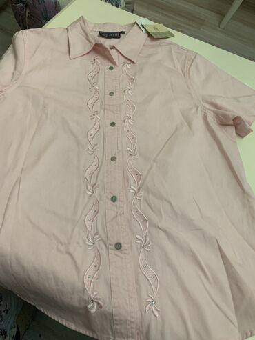 джинсовая мужская рубашка: Рубашка 3XL (EU 46), цвет - Розовый