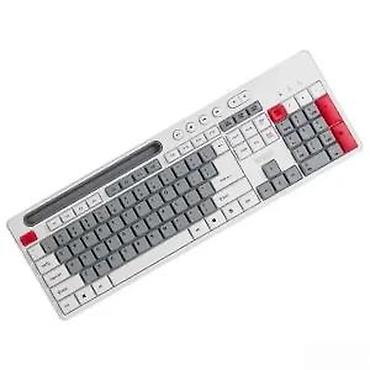 Tastature: Komplet bežične tastature i miša – elegantan retro dizajn u sivo-beloj — 15