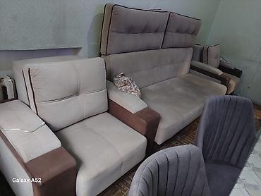 Divan və kreslo dəstləri: Künc divan və 2 ədəd kreslodan ibarət yumşaq mebel dəsti - Tərkib: 1 — 3