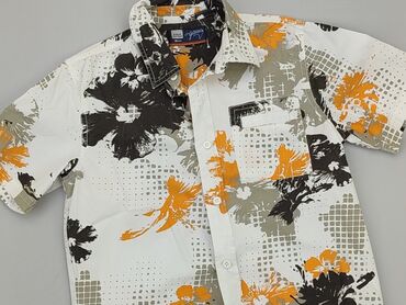 letnia biała sukienka na krótki rękaw: Shirt 10 years, condition - Good, pattern - Print, color - White