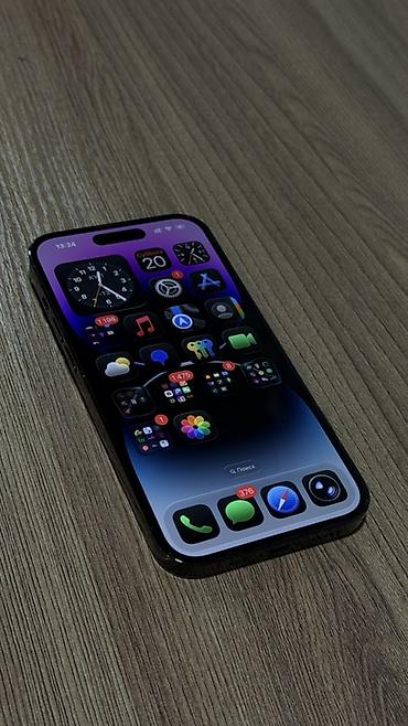 iphone cs: IPhone 14 Pro, Б/у, 256 ГБ, Черный, Зарядное устройство, Защитное стекло, Чехол, 78 % — 1