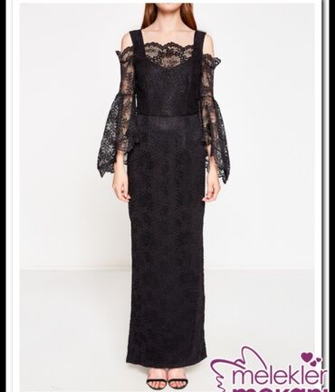 вечерние платья черные длинные: Вечернее платье, Русалка, Длинная модель, С рукавами, M (EU 38)
