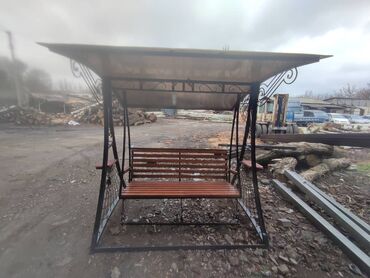 Садовые качели: Садовые качели Металл, Со спинкой, С крышей — 15