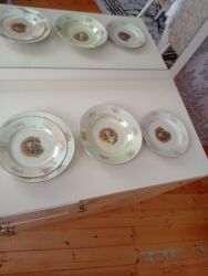 зеркальная посуда для фуршета: Nahar dəsti, rəng - Ağ, Farfor, 12 nəfərlik