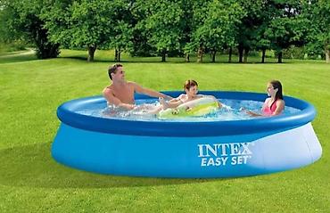 hovuzlar: Elektron Nasos Hediyye. Intex 3.96× 0.84 m şişmə hovuz 🌊 Yay mövsümü — 1