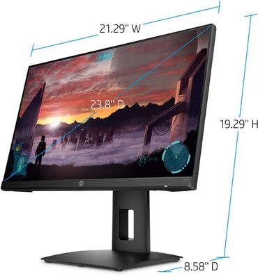 Monitorlar: Hp x24ih oyun monitoru ✅ Parametirləri : 23.8 1920x1080 92ppi 16/9