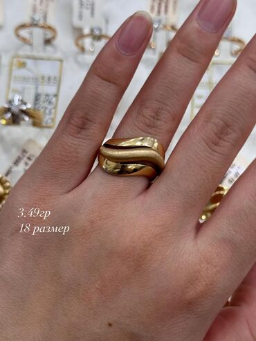 Кольца: Кольцо, Коктейльное, Проба 585, Женские, Без вставки, Новый — 37