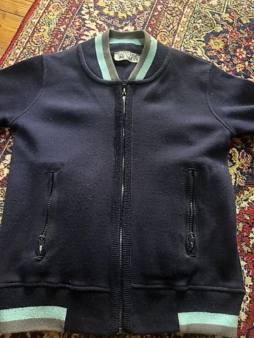 tuklu geyim: Uşaq üçün bomber stili jaket - Rəng: Tünd göy - Model: Fermuarlı — 1
