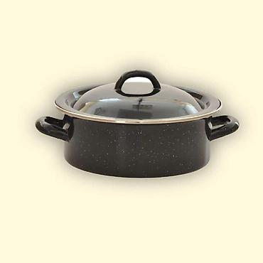 aeg pec: Emajlirana plitka šerpa sa poklopcem 5.5 litara. Cena 2500 dinara+Ptt — 1