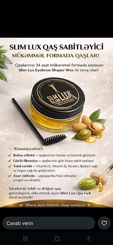 tirmə şal: Slim Lux Qaş Sabitləyici – Eyebrow Shaper Wax Qaşları 24 saat — 1