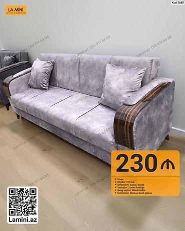 Divan – La Mini - Ölçü: 210 sm - Mexanizm: açılan, bazalı (yataq və