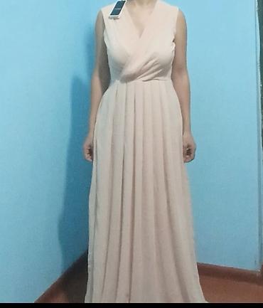 Личные вещи: Zərif pudra rəngində maxi don - Model: qolsuz, V formalı kəsişən sinə — 2