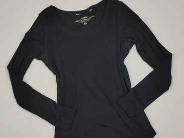 czarne bluzki damskie z długim rękawem: Bluzka Damska, H&M, S, stan - Dobry