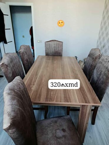 malaziya masa ve oturacaq: Qonaq otağı üçün, Yeni, 6 stul