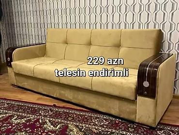 divan üçün parcalar: Rahat və modern dizaynlı 3 nəfərlik divan. - Rəng: açıq qızılı/bej - — 1