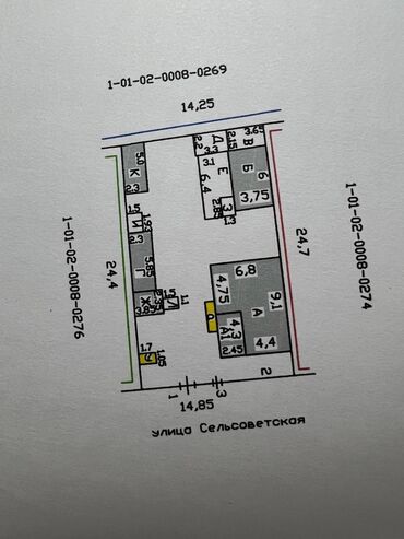 участок в чолпон ате: Дом, 45 м², 3 комнаты, Собственник, Старый ремонт