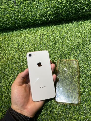 компьютер айфон: IPhone 8, Колдонулган, 64 ГБ, Matte Silver, Коргоочу айнек, Каптама, 81 %
