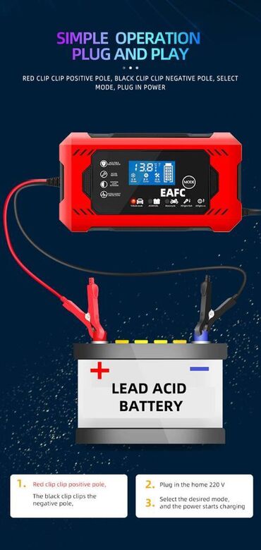 Auto oprema: Inteligentni PUNJAČ akumulatora 12v 6A, LCD displej • Kapacitet — 16