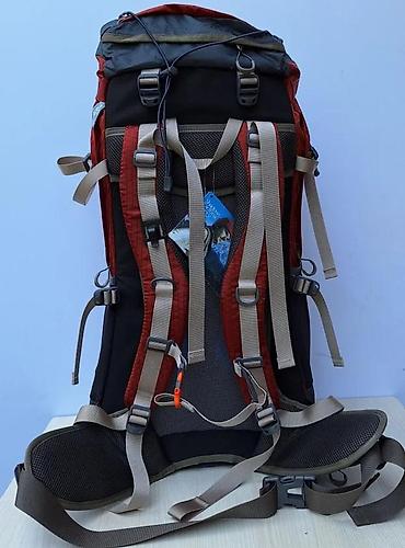 Sportske torbe i rančevi: Planinarski ranac Adventure 65L – crveno/crni - Zapremina: 65 litara — 4