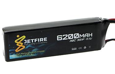 akumlyator: JetFire 11.1V 6200mAh 40C Li‑Po 3S Batareya Yüksək cərəyan tələb edən — 2