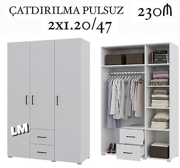 yatag: Düz dolab, Yataq otağı üçün, Paltar üçün, Açılan, 3 qapılı — 3