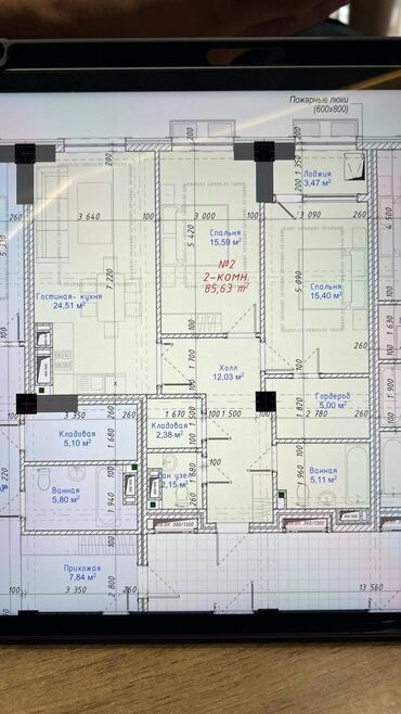 дома в оше: 2 комнаты, 85 м², Элитка, 16 этаж, Евроремонт