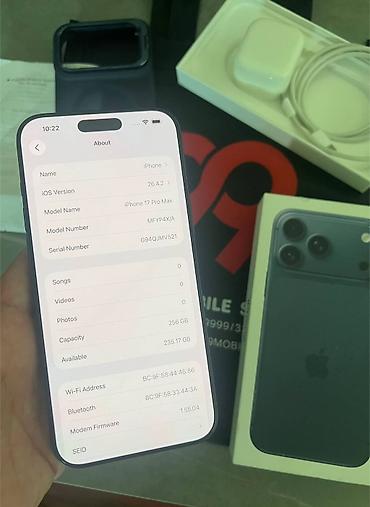 iphone telofon: IPhone 17 Pro, 256 GB, Mavi, Simsiz şarj — 5