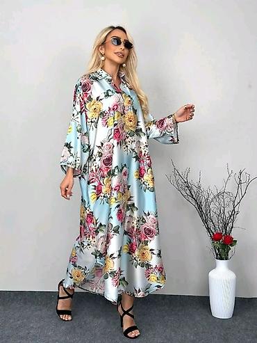 ugg bor: Tim: Saten haljina maxi dužine sa floralnim printom - Materijal — 3