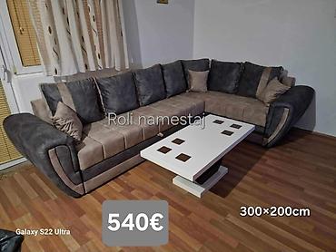 Ugaone garniture: Ugaona garnitura 300×220 cm - Prostrana L‑forma sa dubokim sedištima — 44