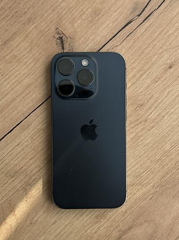 IPhone 15 Pro, Б/у, 256 ГБ, Blue Titanium, Чехол, 100 %