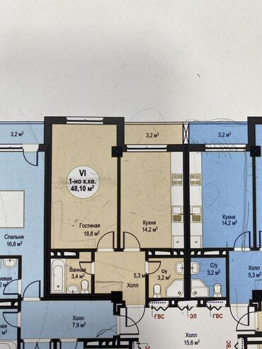 срочна продаю квартиру: 1 комната, 46 м², Элитка, 4 этаж, Без ремонта at lalafo.kg срочна продаю квартиру: 1 комната, 46 м², Элитка, 4 этаж, Без ремонта