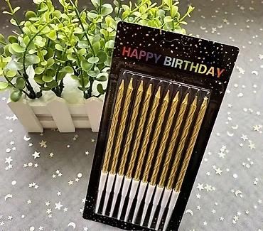 разные свечи: Праздничные свечи для торта “HAPPY BIRTHDAY” - Наборы из тонких витых — 5
