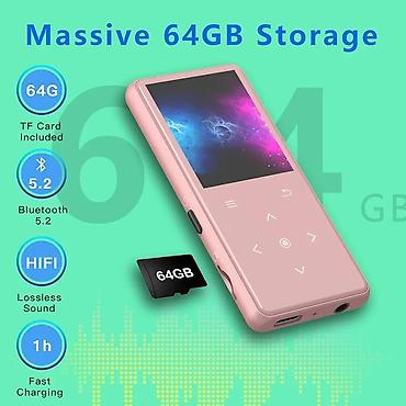 IPod i MP3-plejeri: MP3 plejer sa Bluetooth 5.2 i 32GB memorije (pink) – masivan prostor — 3