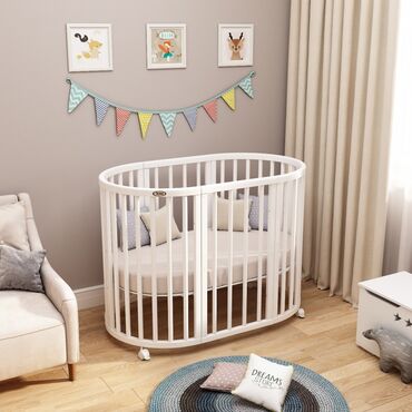 столик на кроватку: Oğlan və qız üçün, Yumru, Beşik, Dəstsiz, Matras ilə, Yellənmə mexanizmsiz