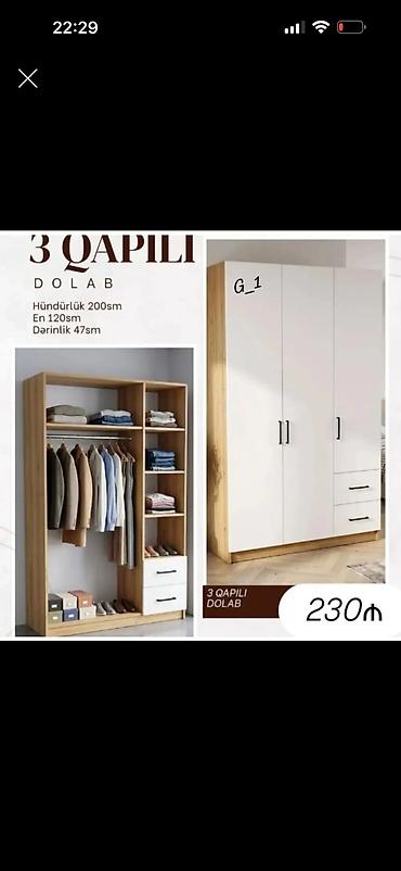 3 qapılı paltar dolabı - Ölçülər: hündürlük 200 sm, en 120 sm lalafo.az -da 3 qapılı paltar dolabı - Ölçülər: hündürlük 200 sm, en 120 sm