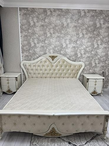 Спальные гарнитуры: Спальный гарнитур, Б/у, Двуспальная кровать, Шкаф, Комод, Кыргызстан, Самовывоз, цвет - Белый — 5