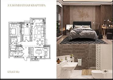 premium development: 3 комнаты, 125 м², Асанбай мкр Элитка, 12 этаж, ПСО (под самоотделку) — 2