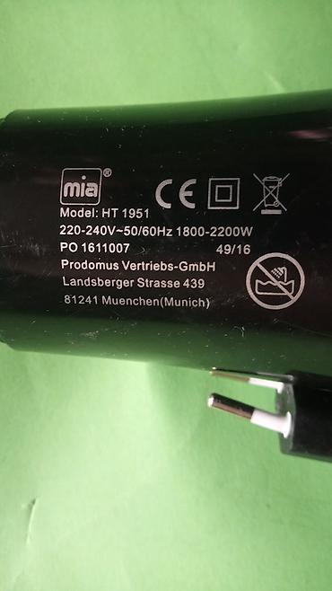 bordo: Mia HT1951 profesionalni fen za kosu – 2200 W - Snaga: 1800–2200 W za — 2