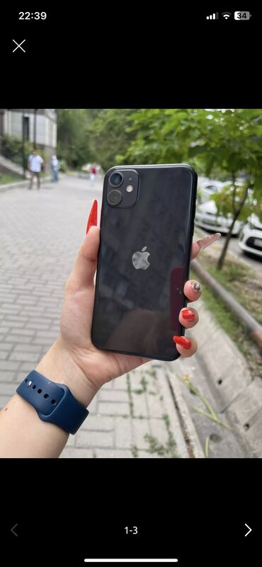 запчасти на айфон x: IPhone 11, Б/у, 128 ГБ, Черный, Наушники, Защитное стекло, Чехол, 82 %