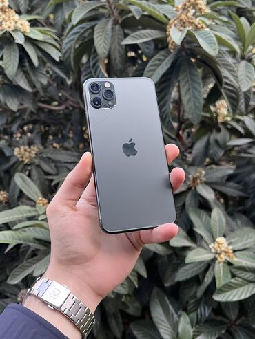 Apple iPhone: IPhone 11 Pro Max, 64 GB, Matte Midnight Green, Simsiz şarj, Face ID, Sənədlərlə