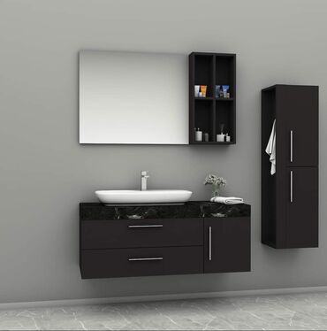 Hamam üçün aksessuarlar: Müasir hamam mebeli dəstləri - Divara montaj olunan konsol tipli — 3