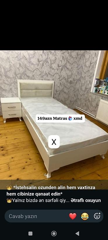tumbucka: Tək nəfərlik yataq dəsti – zərif ağ dizayn - Dəst: çarpayı (yumşaq — 1