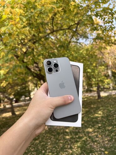 tp link цена в бишкеке: IPhone 15 Pro Max, Колдонулган, 256 ГБ, Natural Titanium, Куту, 88 %